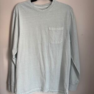 Goodfellow & Co Mens Long Sleeve Pocket T Shirt Light Blue Size Medium